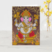 Lord Ganesha Grußkarte Karte (Gelbe Blume)