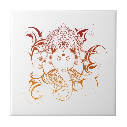 Lord Ganesha India Yoga Meditation Spiritualität Fliese (Vorderseite)
