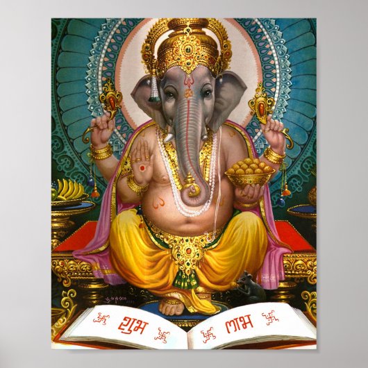 Lord Ganesha Indian Hindu Yoga Spiritual Poster (Vorne)