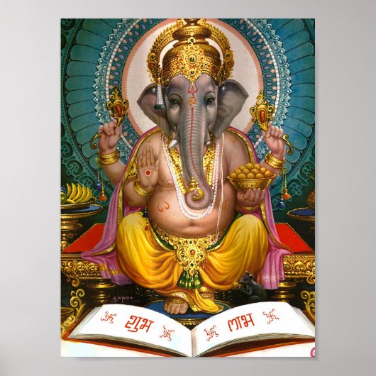 Lord Ganesha Indian Hindu Yoga Spiritual Poster (Vorne)