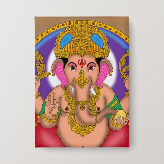 Lord Ganesha Knopf Button (Vorderseite)