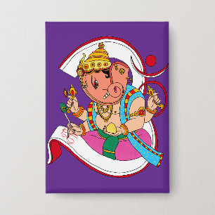 Lord Ganesha Knopf Button