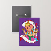 Lord Ganesha Knopf Button (Vorderseite/Rückseite)