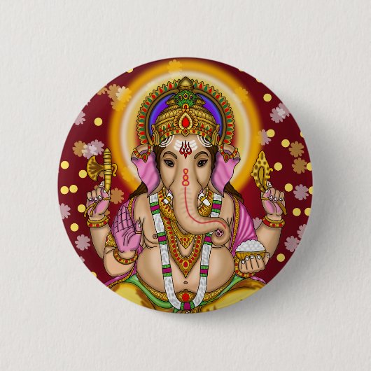 Lord Ganesha Knopf Button (Vorderseite)