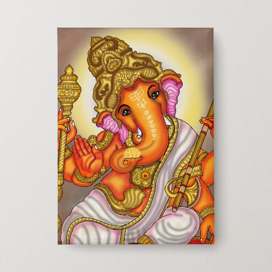 Lord Ganesha Knopf Button (Vorderseite)