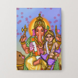 Lord Ganesha Knopf Button
