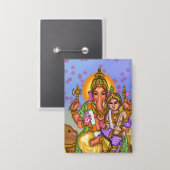 Lord Ganesha Knopf Button (Vorderseite/Rückseite)
