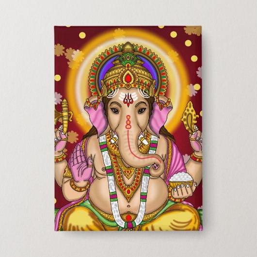 Lord Ganesha Knopf Button (Vorderseite)