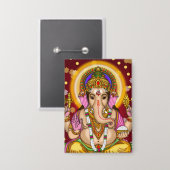 Lord Ganesha Knopf Button (Vorderseite/Rückseite)