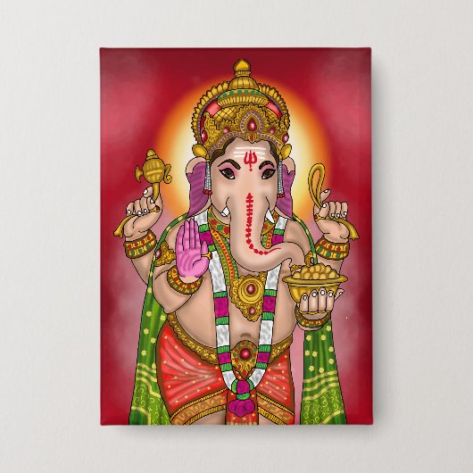 Lord Ganesha Knopf Button (Vorderseite)