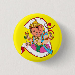 Lord Ganesha Knopf Button