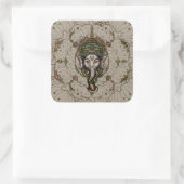 Lord Ganesha - Leinwand Quadratischer Aufkleber (Tasche)