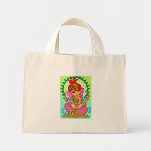 Lord Ganesha Leinwand-Tasche Mini Stoffbeutel (Vorne)