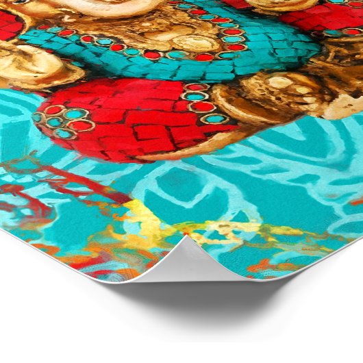 Lord Ganesha - Mixed Media Poster (Ecke)