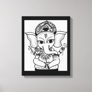 LORD GANESHA PAINTING ACRYLIC PRINT LEINWANDDRUCK