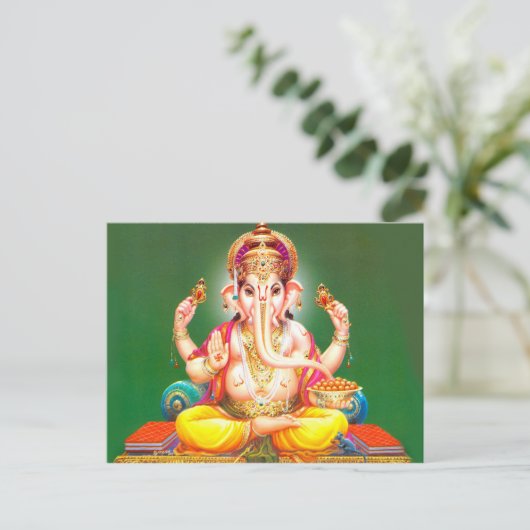 Lord Ganesha Postcard Postkarte (Stehend Vorderseite)