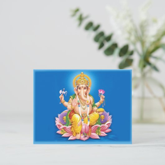 Lord Ganesha Postcard Postkarte (Stehend Vorderseite)