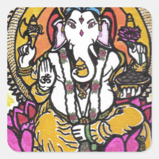 Lord Ganesha Quadratischer Aufkleber