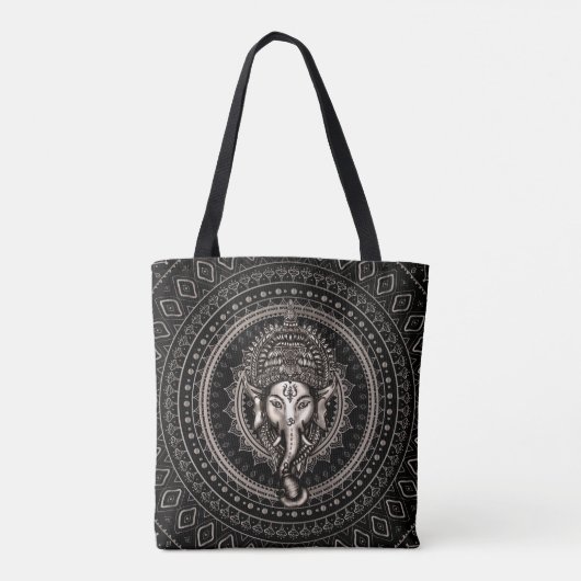 Lord Ganesha - Sepia-Schwarzes Tasche (Rückseite)
