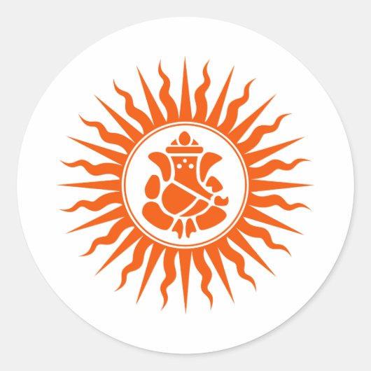 Lord Ganesha Sign Runder Aufkleber (Vorderseite)