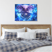 Lord Ganesha Stretched Canvas Print Leinwanddruck (Insitu (Schlafzimmer))