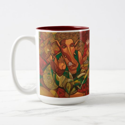 Lord Ganesha  Zweifarbige Tasse (Links)