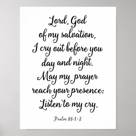 Lord God of my Salvation Psalm 88 Art Print Poster (Vorne)