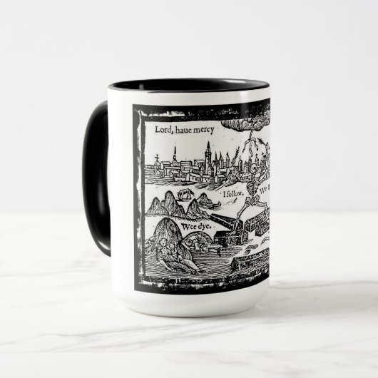 "Lord, haben Gnade auf schwarze Pest-Tasse Tasse (Vorderseite Links)
