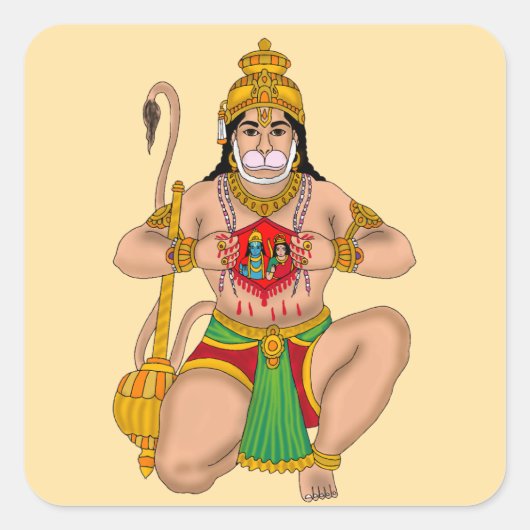Lord Hanuman Aufkleber (Vorderseite)
