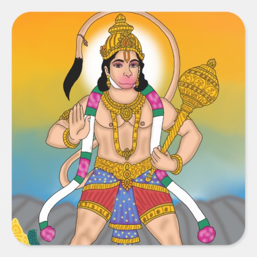 Lord Hanuman Aufkleber (Vorderseite)