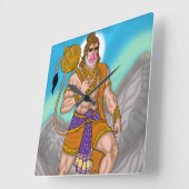 Lord Hanuman Clock Quadratische Wanduhr (Winkel)