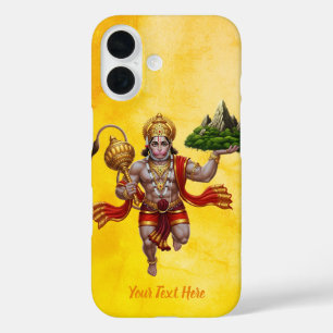Lord Hanuman Flying Lifting Mountain iPhone 16 Hülle