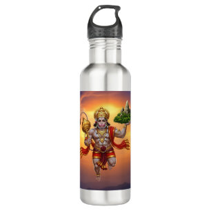 Lord Hanuman Flying Lifting Mountain Edelstahlflasche