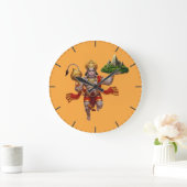 Lord Hanuman Flying Lifting Mountain Große Wanduhr (Zuhause)