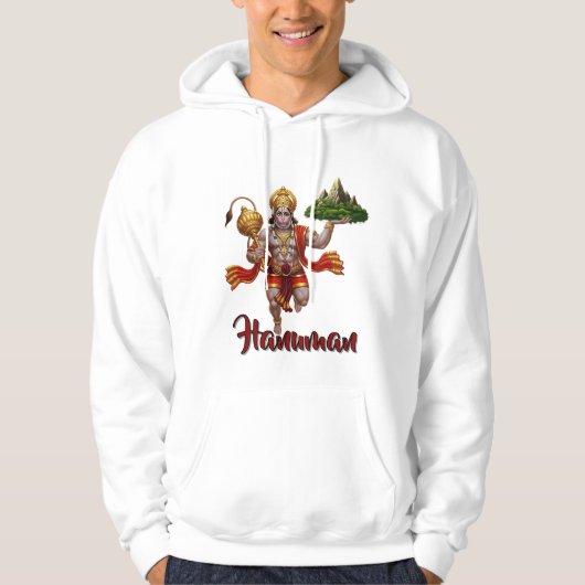Lord Hanuman Flying Lifting Mountain Hoodie (Vorderseite)