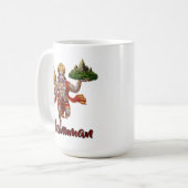 Lord Hanuman Flying Lifting Mountain Kaffeetasse (Vorderseite Links)