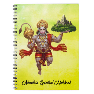 Lord Hanuman Flying Lifting Mountain Notizblock