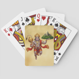 Lord Hanuman Flying Lifting Mountain Spielkarten