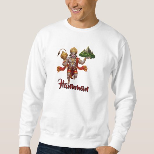 Lord Hanuman Flying Lifting Mountain Sweatshirt (Vorderseite)