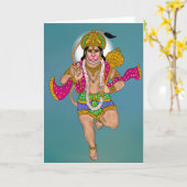 Lord Hanuman Grußkarte Karte (Gelbe Blume)