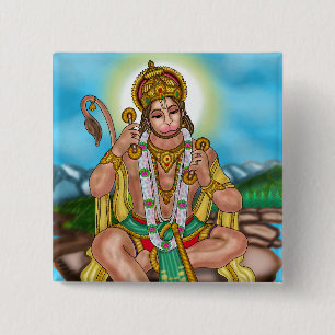 Lord Hanuman Knopf Button