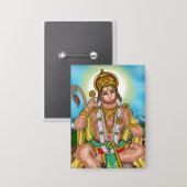 Lord Hanuman Knopf Button (Vorderseite/Rückseite)