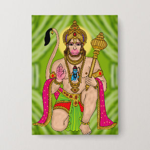Lord Hanuman Knopf Button