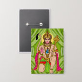 Lord Hanuman Knopf Button (Vorderseite/Rückseite)