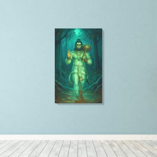 Lord Hanuman Leinwand Wall Art (Insitu (Holzboden))