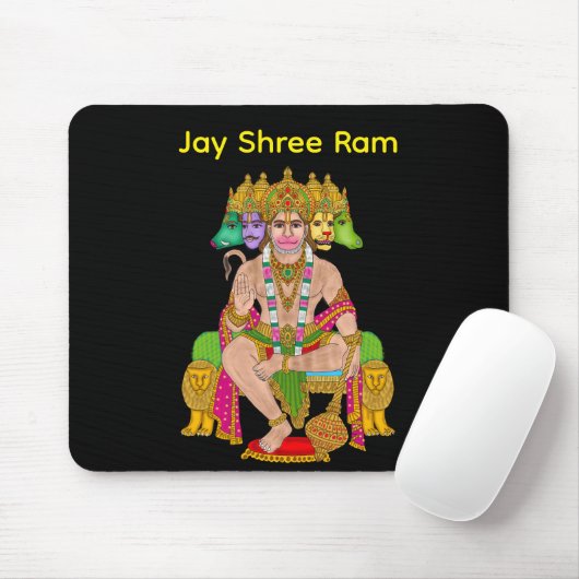 Lord Hanuman Mouse Pad | Hindu Devta Hanuman Spiri Mousepad (Mit Mouse)