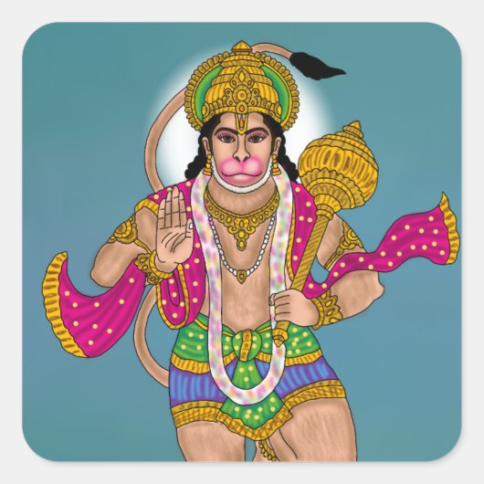 Lord Hanuman Sticker-Paket Quadratischer Aufkleber (Vorderseite)