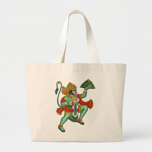 Lord Hanuman-Tragetasche Jumbo Stoffbeutel (Vorne)