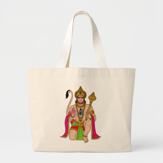 Lord Hanuman-Tragetasche Jumbo Stoffbeutel (Vorne)