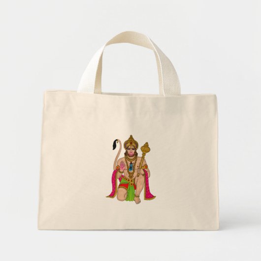 Lord Hanuman-Tragetasche Mini Stoffbeutel (Vorne)